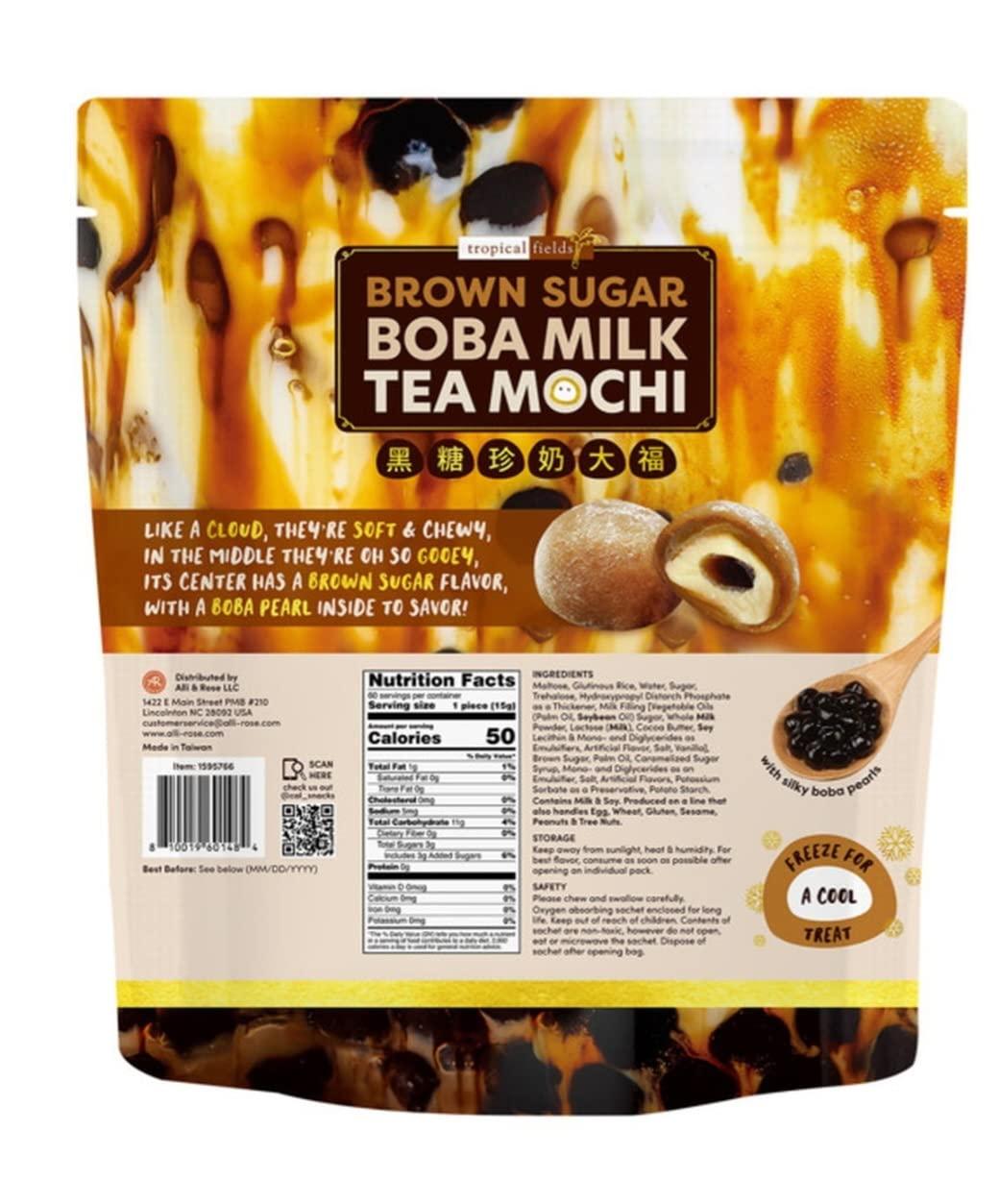 Tropical Fields Brown Sugar Boba Milk Tea Mochi 31.8oz - Delicious