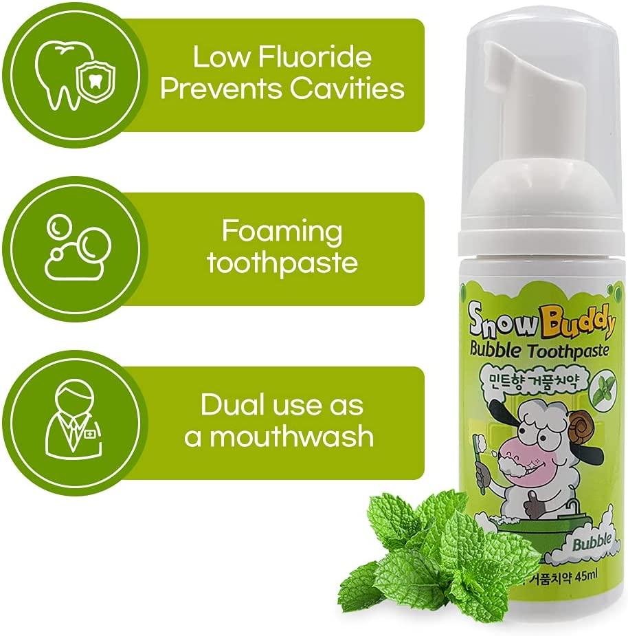 Kids Foam Toothpaste with Mint Flavor, Anti Cavity with LowFluoride