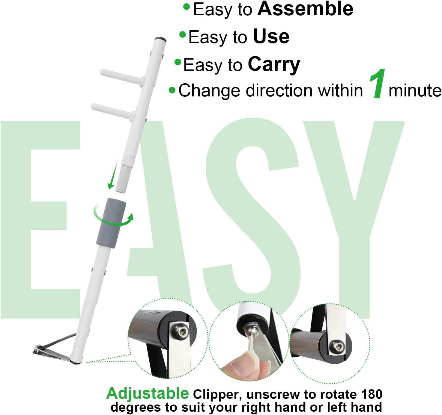 Long Handled Toenail Clippers Wide Jaw Opening, Free Bending, for Thick