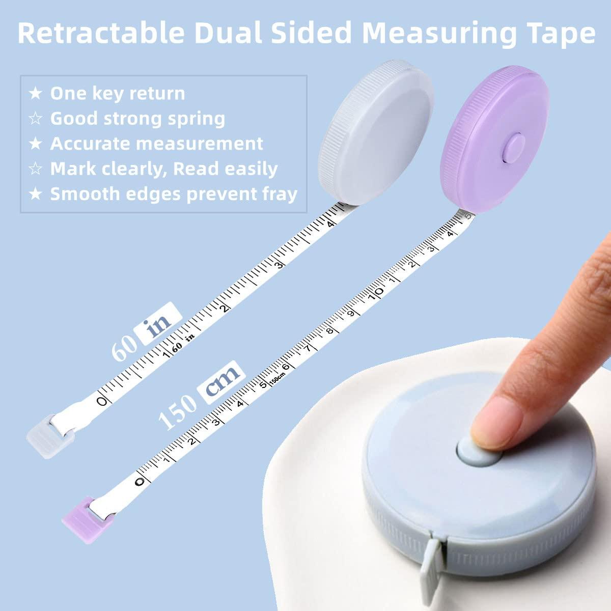 3 Pack Sewing Tape Measure Small Retractable Measuring Tape for Body  Measurements 60-Inch(150 cm) Flexible Fabric Tape Measure for Tailor  Fashion Macaron 3 Color