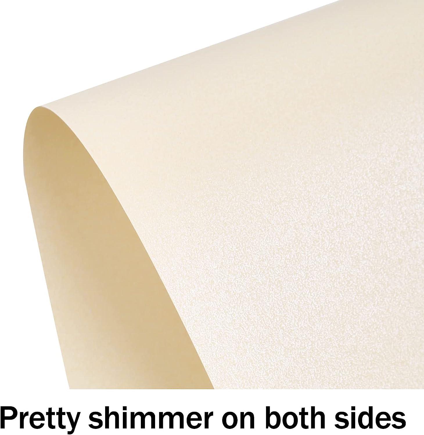 100 Sheets Cream Shimmer Cardstock 8.5 x 11 Metallic Paper Goefun 80lb Card  Stock Printer Paper for Invitations Certificates Crafts Card Making cream  shimmer 8.5x11