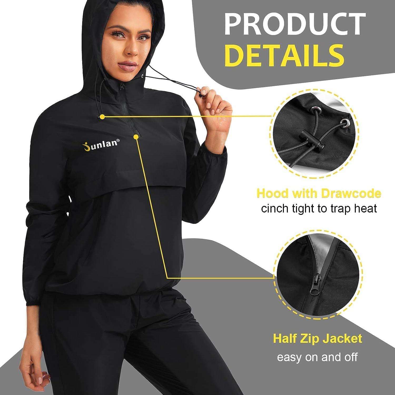 Junlan Sauna Suit for Women Sweat Sauna Pants Sweat Jacket Gym Workout Vest Sweat  Suits for Women (B.Black Jumpsuit,X-Large) - Yahoo Shopping