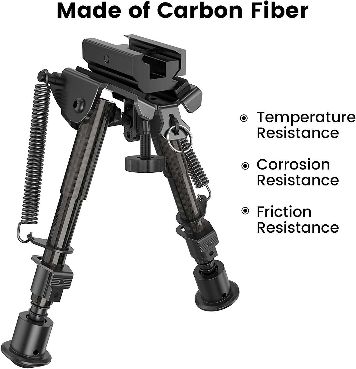CVLIFE Rifle Bipod, Carbon Fiber Bipod for Rifle with Picatinny Adapter