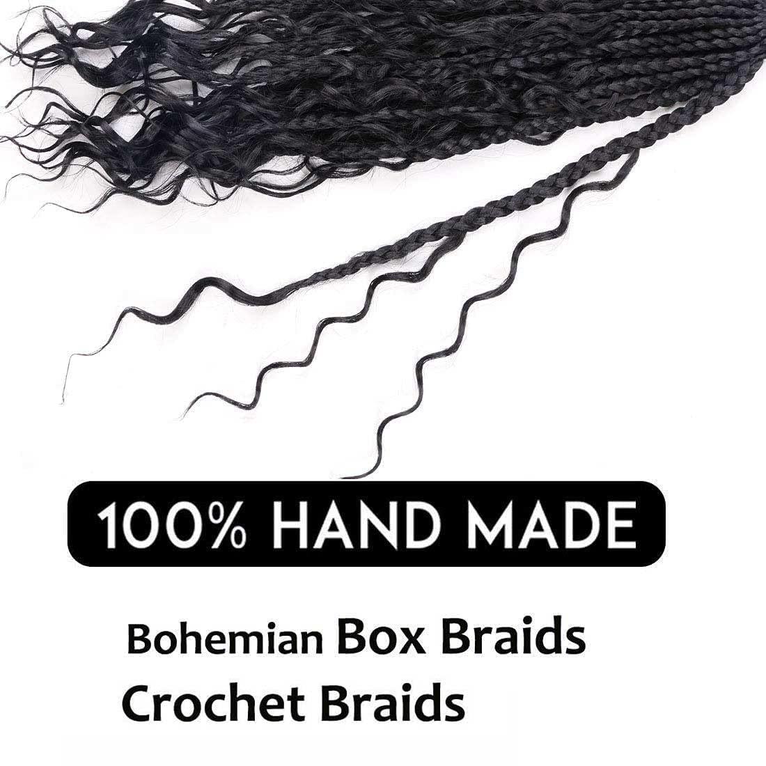 7 Packs Crochet Box Braids 20 inch Box Braid Crochet Hair Extension 3X