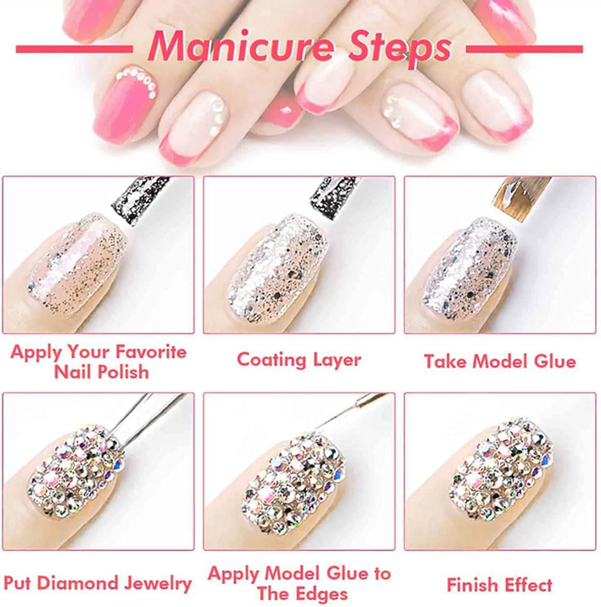 Pink Gradient False Nails Heart Shape Rhinestone Design False Nails for  Home Daily Nail Art Salon Jelly Glue Model - Walmart.com