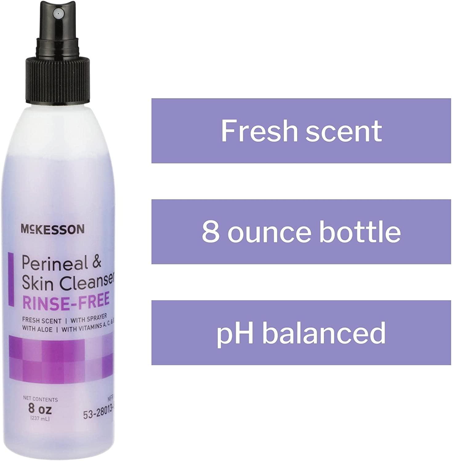 McKesson Perineal Skin Cleanser, RinseFree, Fresh Scent, 8 oz, 1 Count