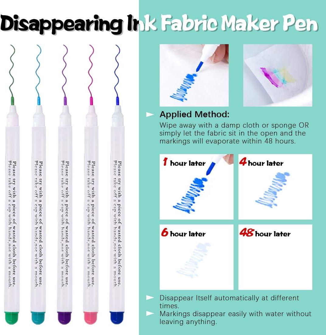1/7pcs Ink Disappearing Fabric Marker Pen DIY Cross Stitch Water Erasable  Pen Dressmaking Tailor's Pen for Quilting Sewing Tools