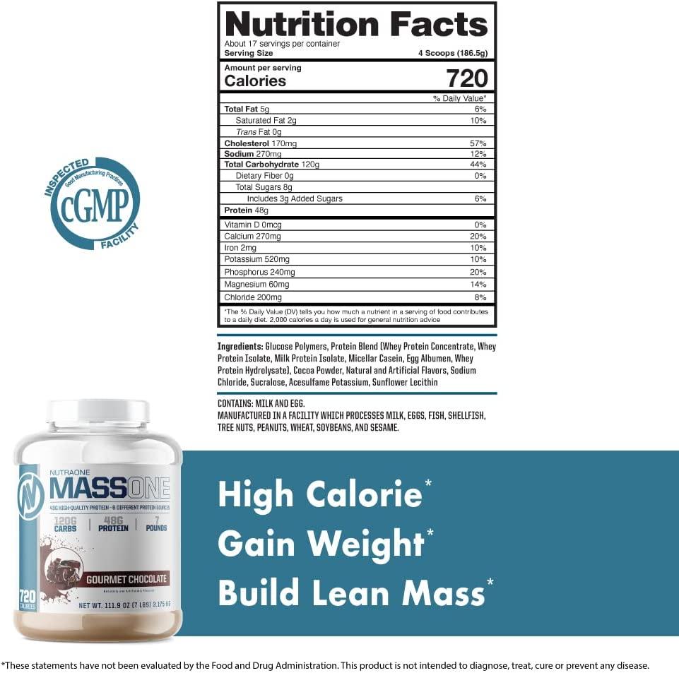 Massone Mass Gainer Protein Powder by NutraOne Gain Weight Protein Meal