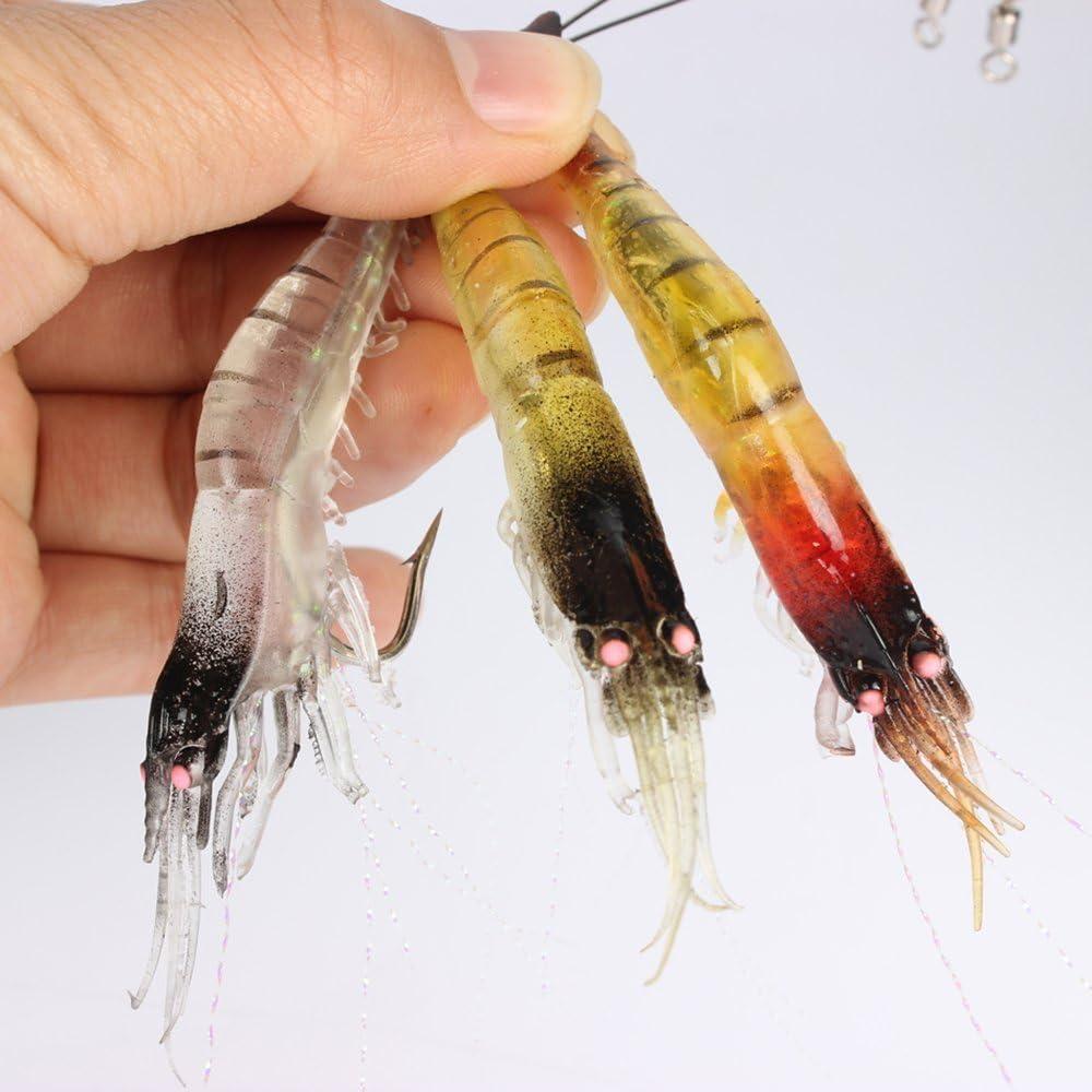 HOOFISH 5PCS/lot Shrimp Soft Luminous Artificial Fishing Lures 12g