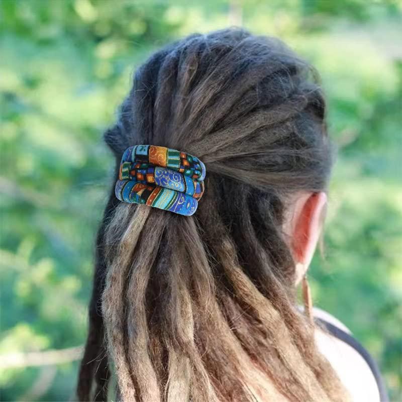Spiral Lock Hair Tie Dreadlock Accessory Dreadlock Ponytail Holder Bendable Hair  Ties for women and men 25 Inch Colorful Curly Hair Holder With Storage Bags  (Colorful Blue)