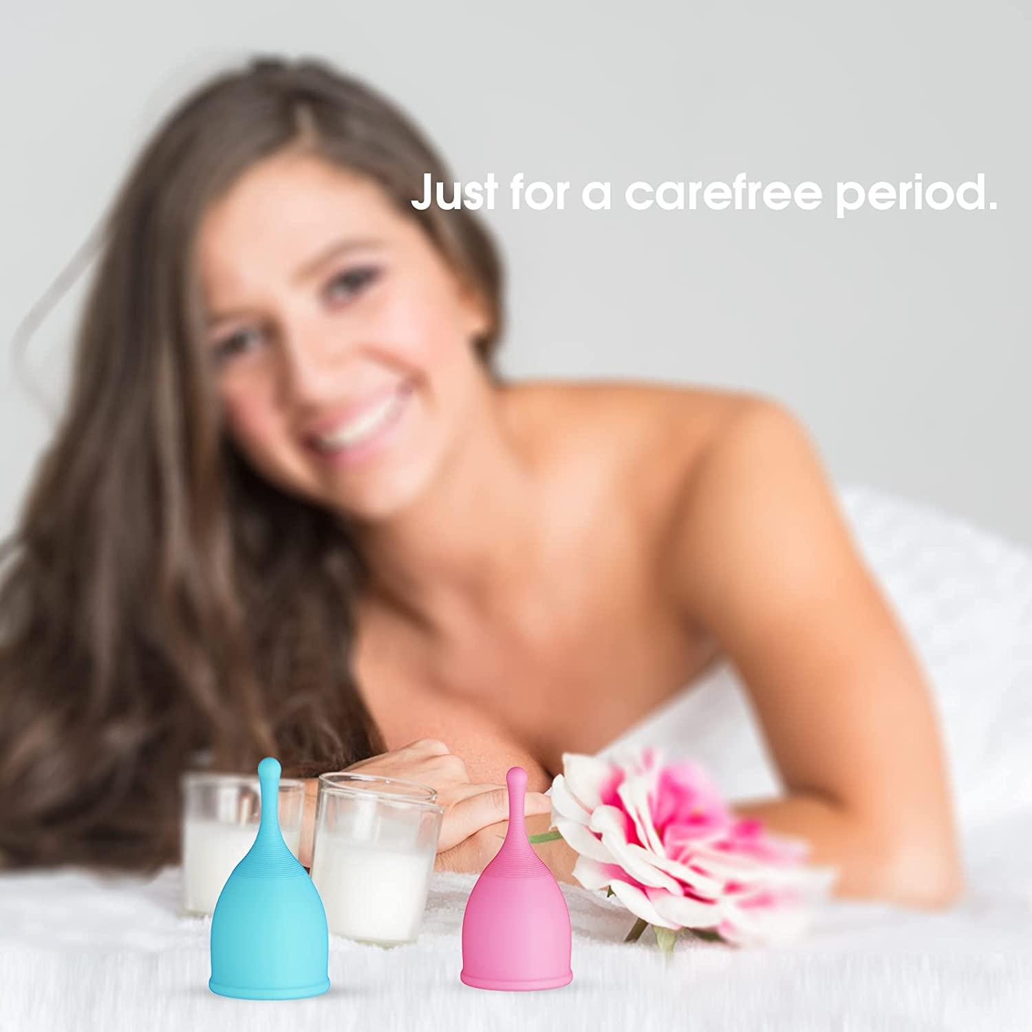 Soft & Flexible Menstrual Cups LeakFree & Reusable Small Size (Pack of 2)
