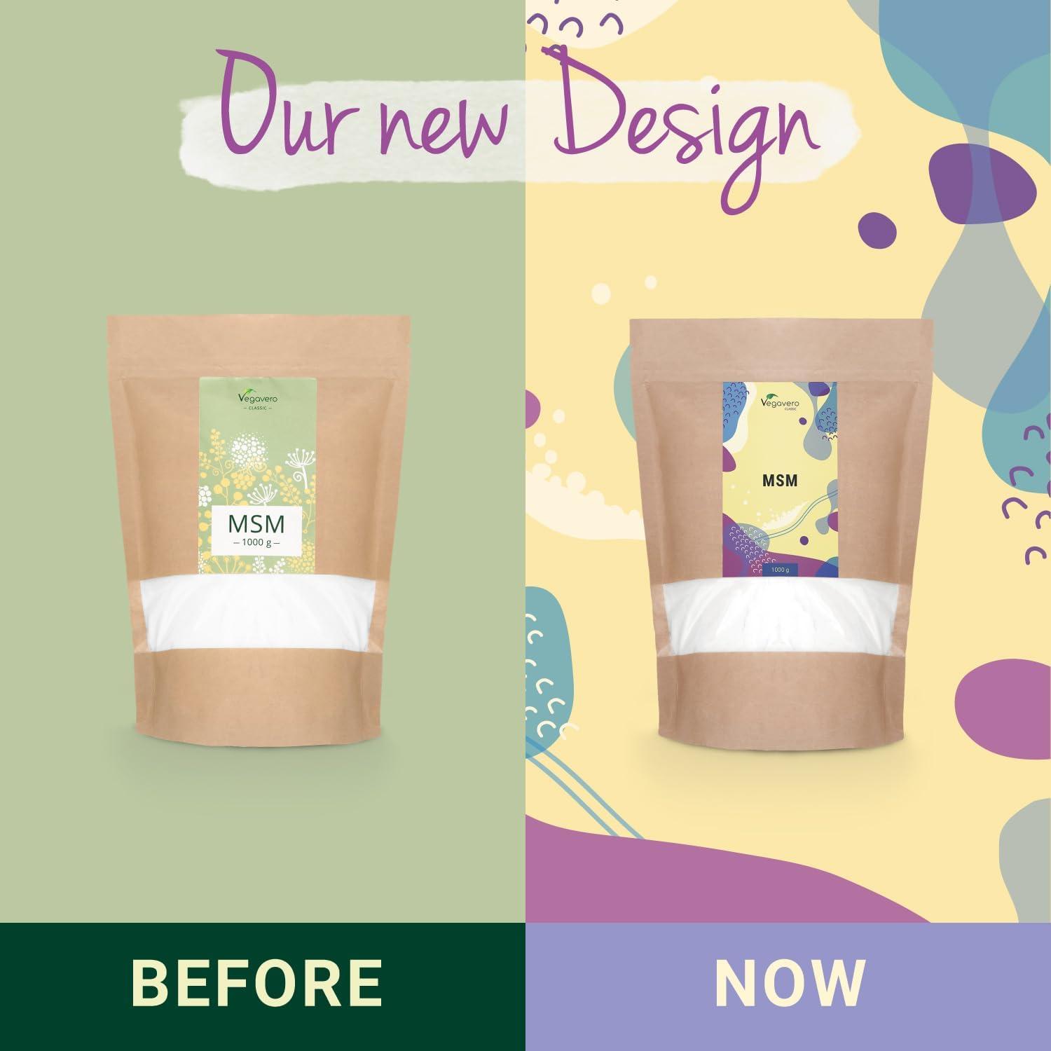 Pure MSM Powder 1kg Vegavero Bag Distilled Organic Sulphur NO Additives & Non GMO Lab