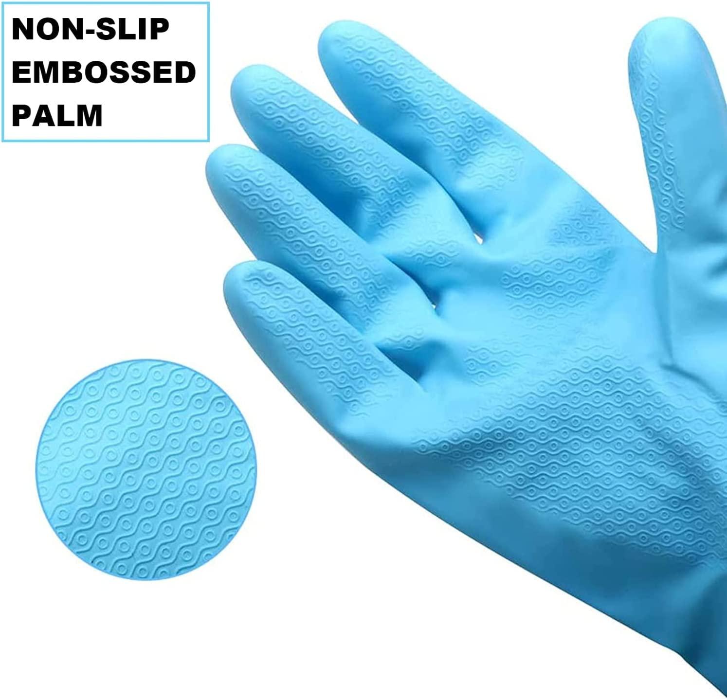 URBANSEASONS Dishwashing Rubber Gloves for Cleaning 4 Pairs Household