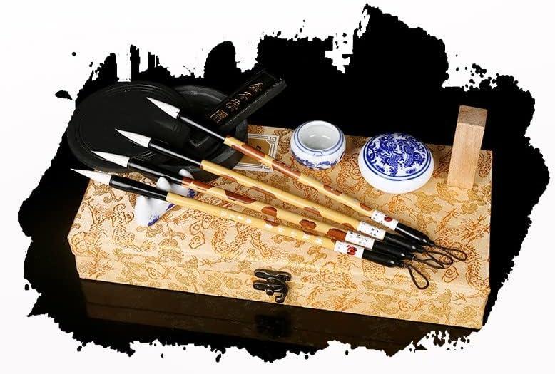 Buart Chinese Calligraphy 10 Pcs Gift Set - Yellow Sumi Water Writing Brushes For Beginners - Ideal For Chinese, Korean, Japanese Calligraphy | Buy Now With Express International Delivery