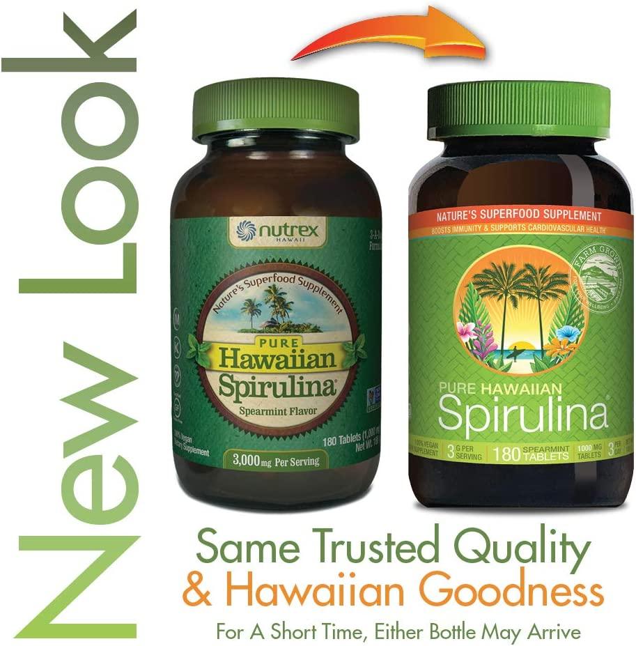 Nutrex Hawaii Pure Hawaiian Spirulina Spearmint 1000 mg 180 Tablets