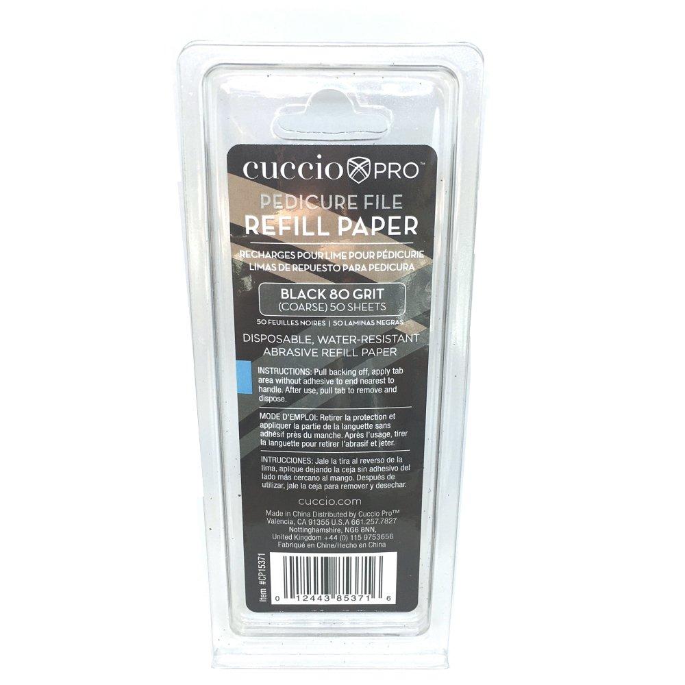 Cuccio 80 Grit Pro Pedicure File Refill Paper Black 50 Pack