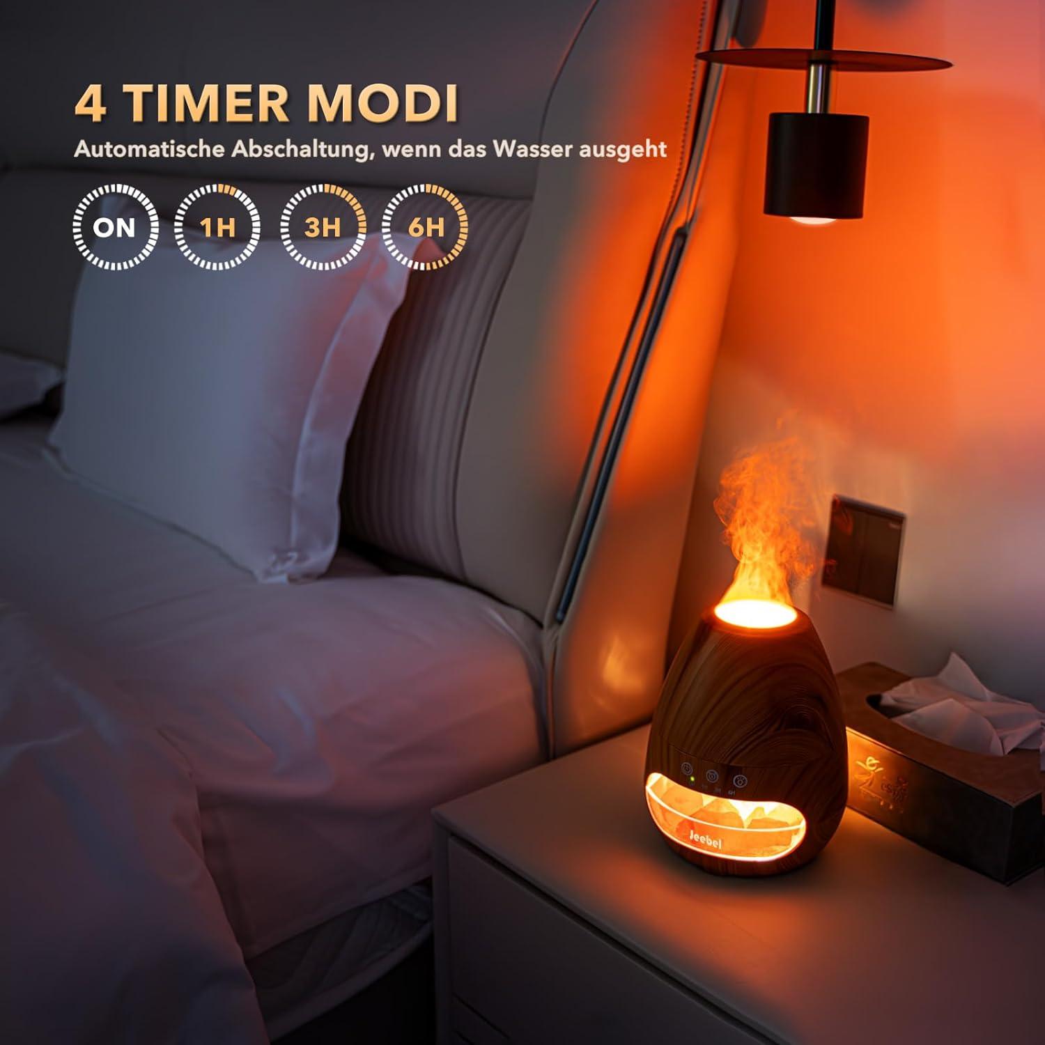 Ätherische Öl Diffuser 3-in-1 - Himalaya Salzstein Mit Flammeneffekt