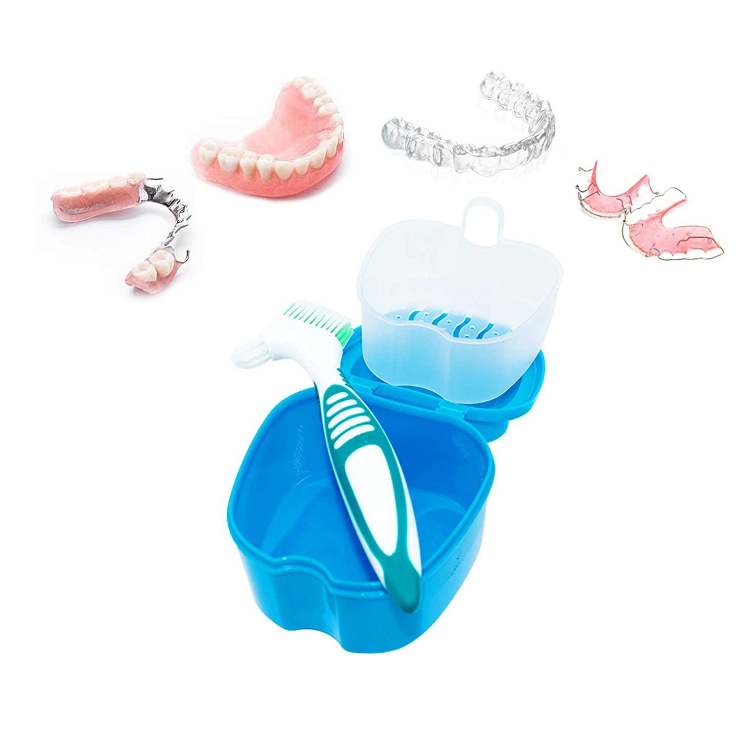 4 Pcs Denture Cups False Teeth Denture Case Denture Base Holder Box