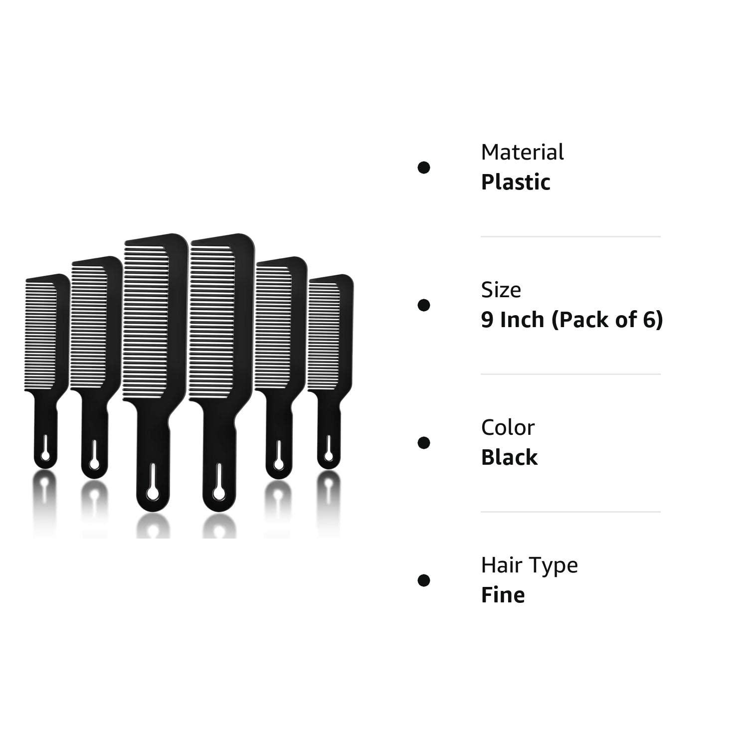 6 Pack Blending Comb Barber Combs 9 Inch Heat Resistant Clipper Combs