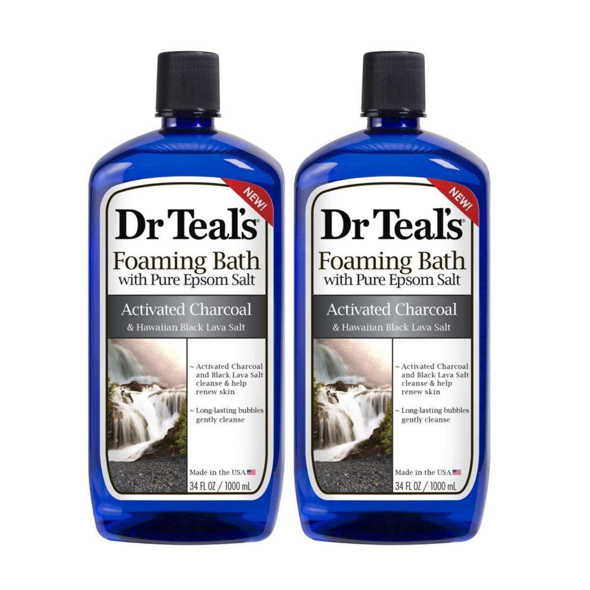 Dr Teal's Activated Charcoal & Hawaiian Black Lava Salt Foaming Bath