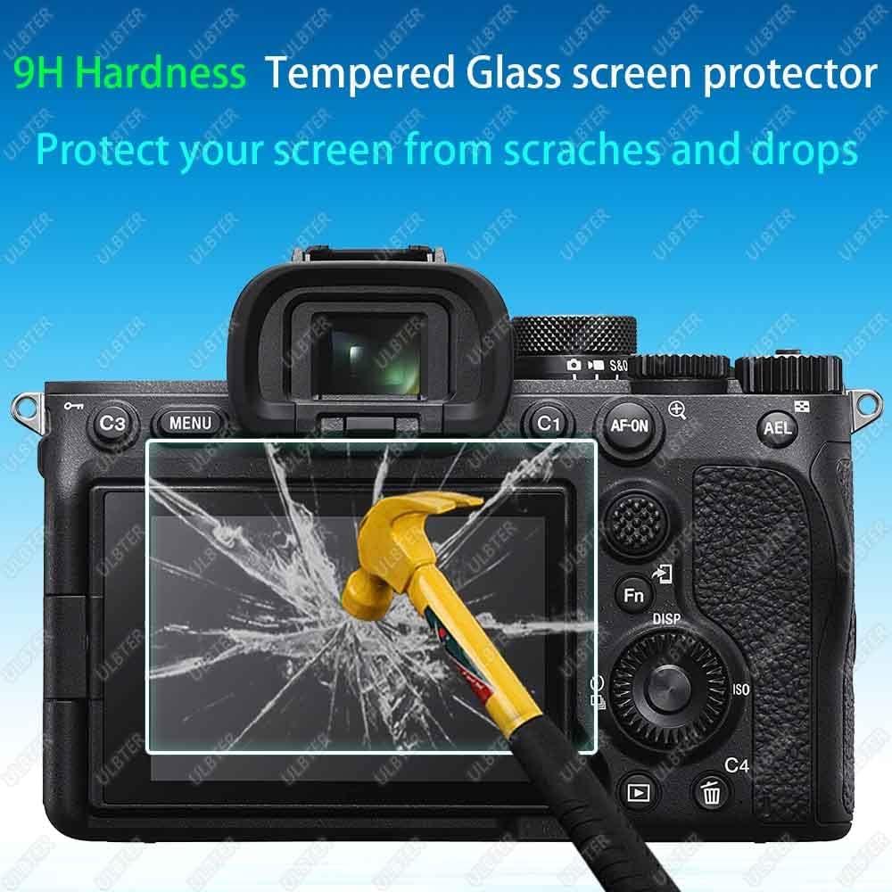 Screen Protector for Sony A7 IV Alpha 7 IV A7IV A7M4 A74 & Hot Shoe Cover  3+2 Pack ULBTER Tempered Glass Cover 0.3mm 9H Hardness Anti-Scrach  Anti-Bubble