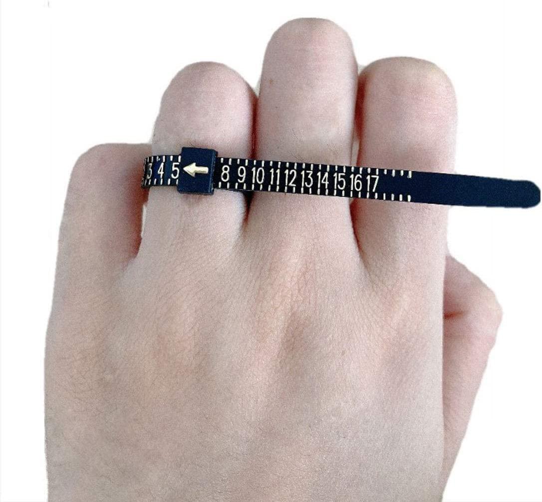 Macarrie 50 Pcs Ring Sizer Measuring Set 1-17 US Rings Size Plastic Finger  Sizing Gauge Reusable Ring Measurement Tool Jewelry Sizing Measurement
