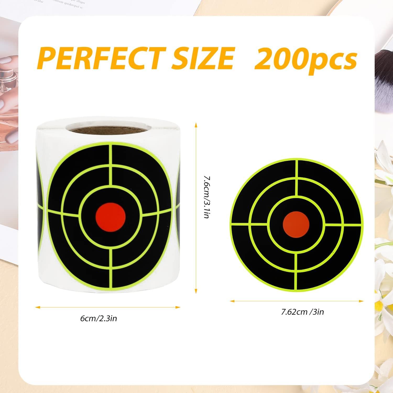 AIEX 200pcs Shooting Targets Stickers, 3 Inch Self Adhesive Splatter