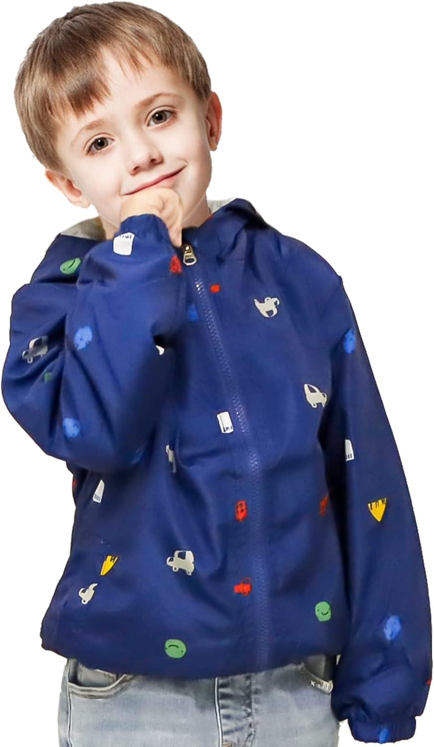 JinBei Toddler Boy Hooded Jacket Waterproof Windbreaker Coat for