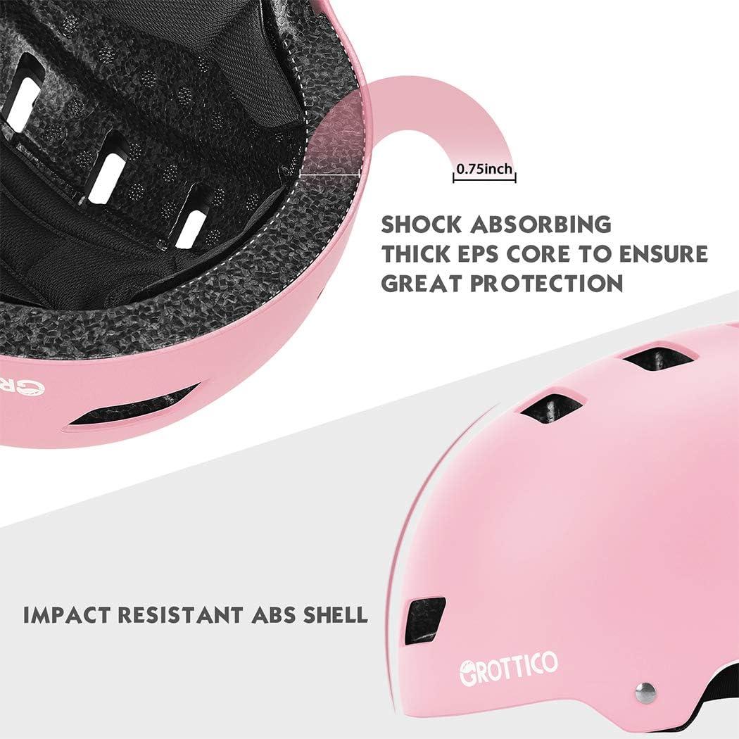 GROTTICO Toddler Kids Bike Skate Helmet for Boys Girls Muti Sport for Scooter Skateboard Helmet Adjustable for 2 14 Years Older Children Matte Pink M 21.6 22.8inch 55 58cm