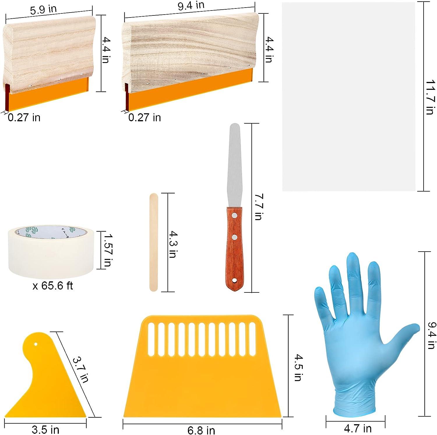 Colovis 30 PCS Screen Printing Kit for Home or Small Business, Include 3Pcs Screen  Printing Frames with Mesh, 2 Pcs Squeegees, 5 Pcs Inkjet Transparency Film,  Masking Tape, etc
