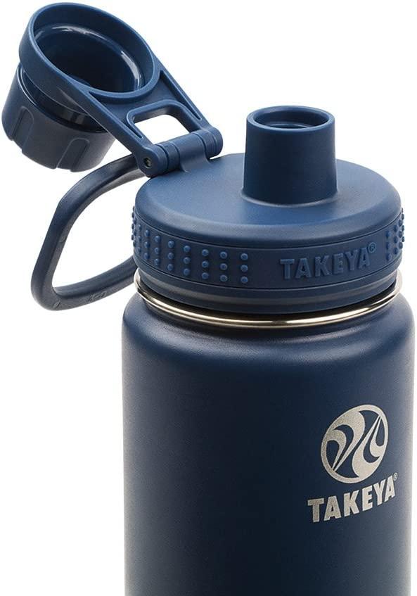 Takeya Actives Insulated Stainless Water Bottle with Insulated Spout Lid  24oz Midnight
