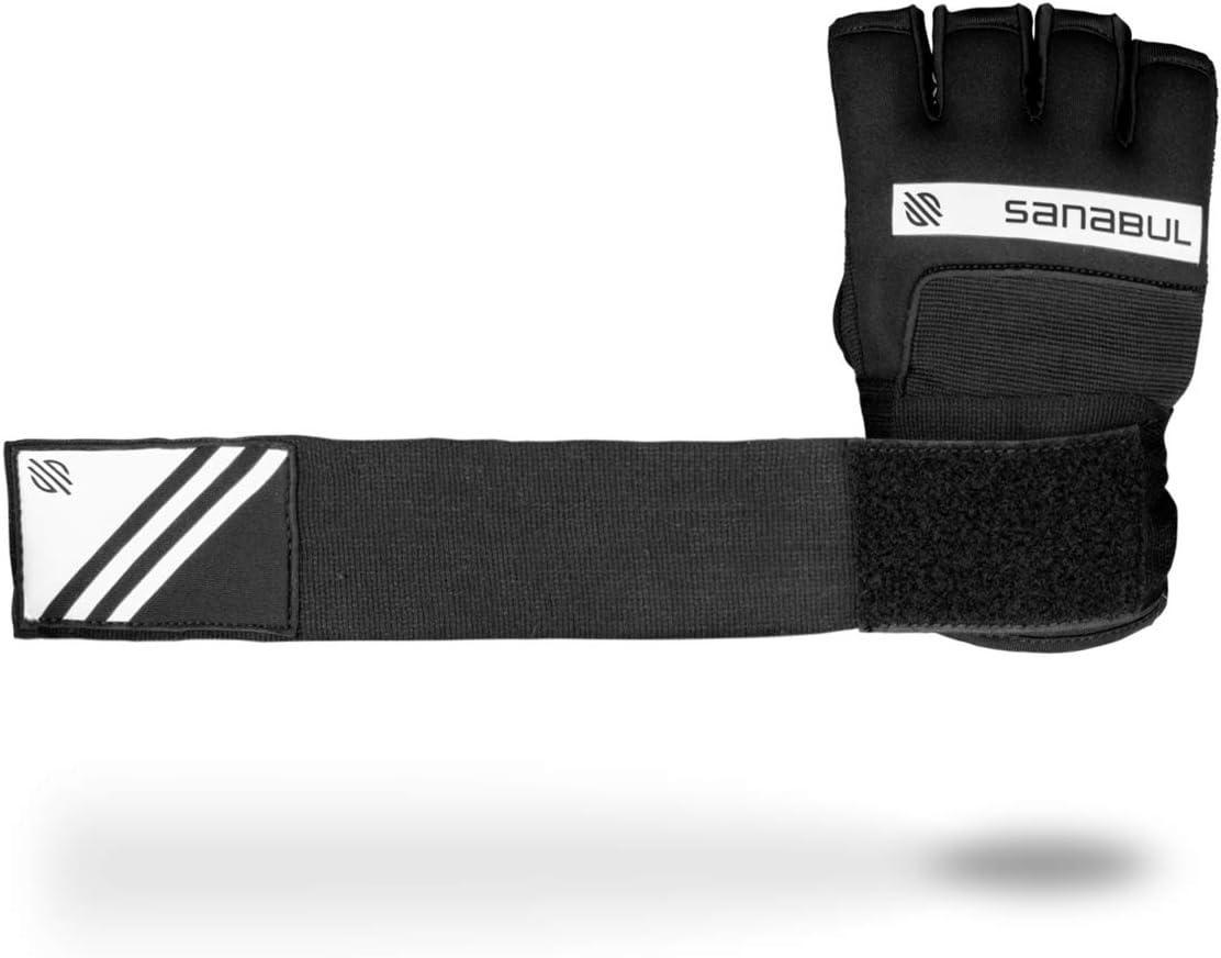 Sanabul Gel Quick Boxing Hand Wraps Black/White S/M Men & Women