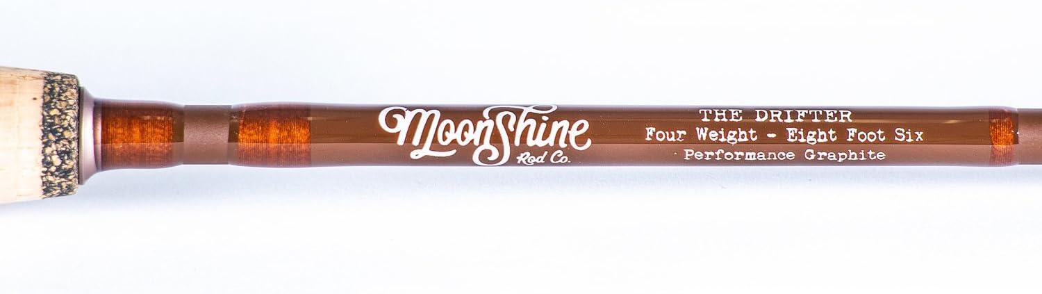 Moonshine Rod Co. The Drifter Series Fly Rod with Extra Tip Matte Vintage  Brown - 4WT 8'6 (4PC)