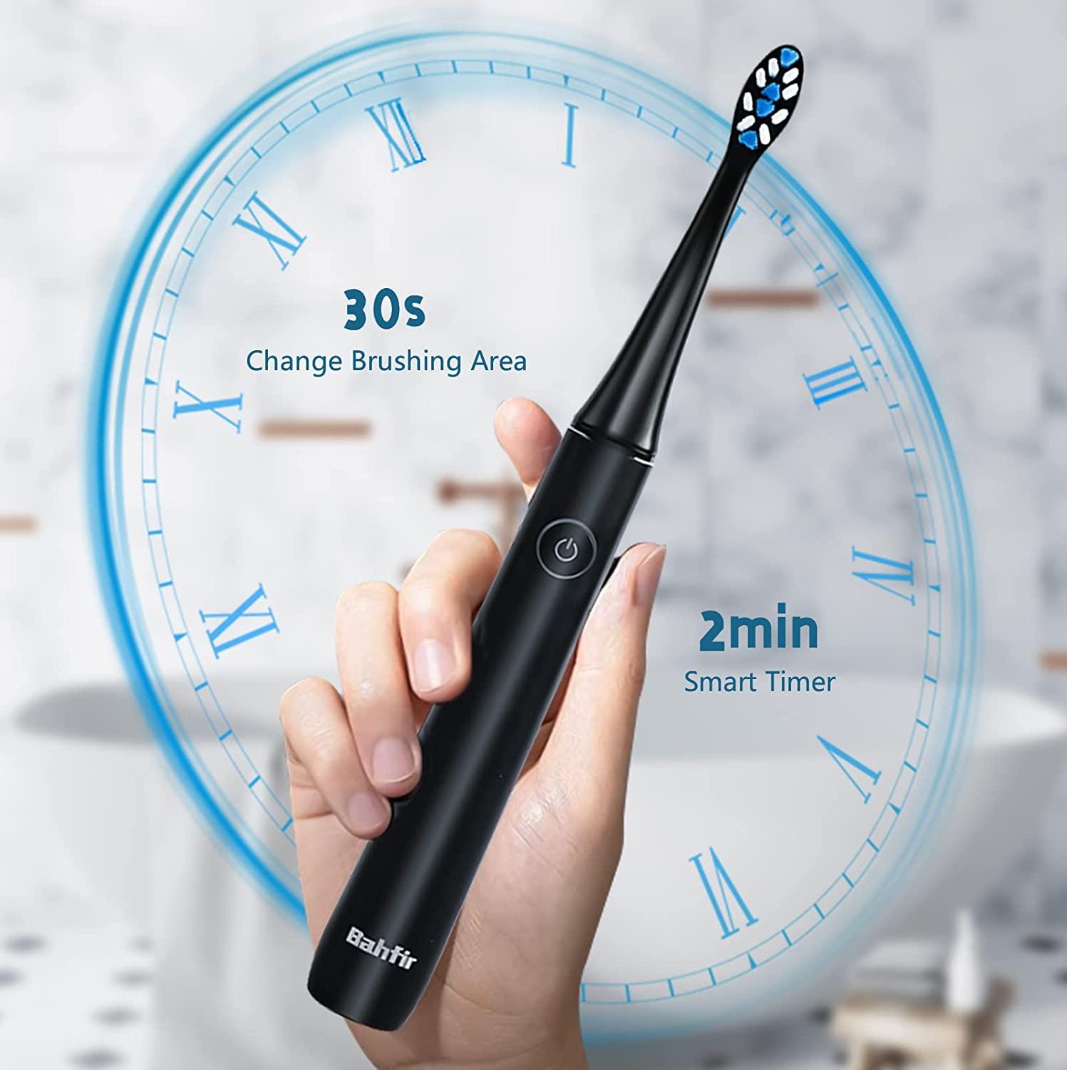 Bahfir Sonic Electric Toothbrush with 8 Heads & Travel Case