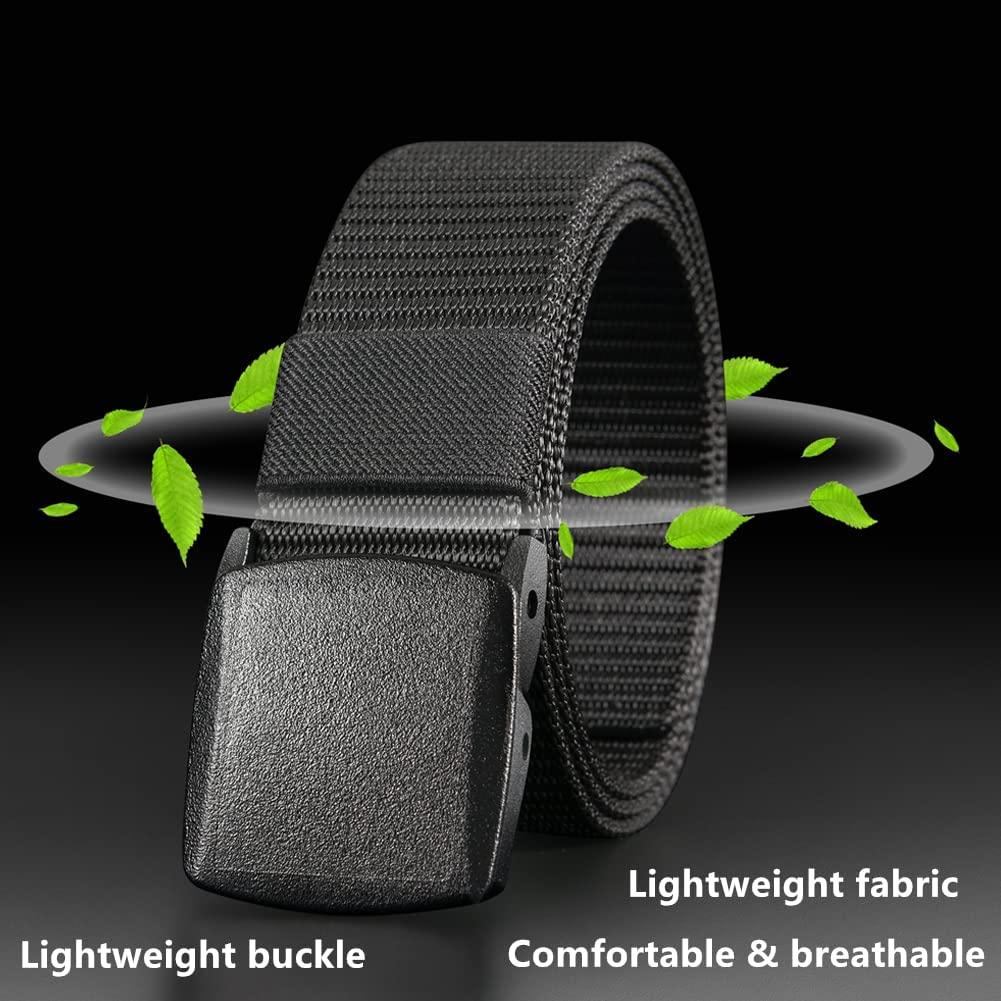 Ginwee 5 Pack Nylon Military Tactical Belt Webbing Canvas Outdoor Web Belt  with Plastic Buckle