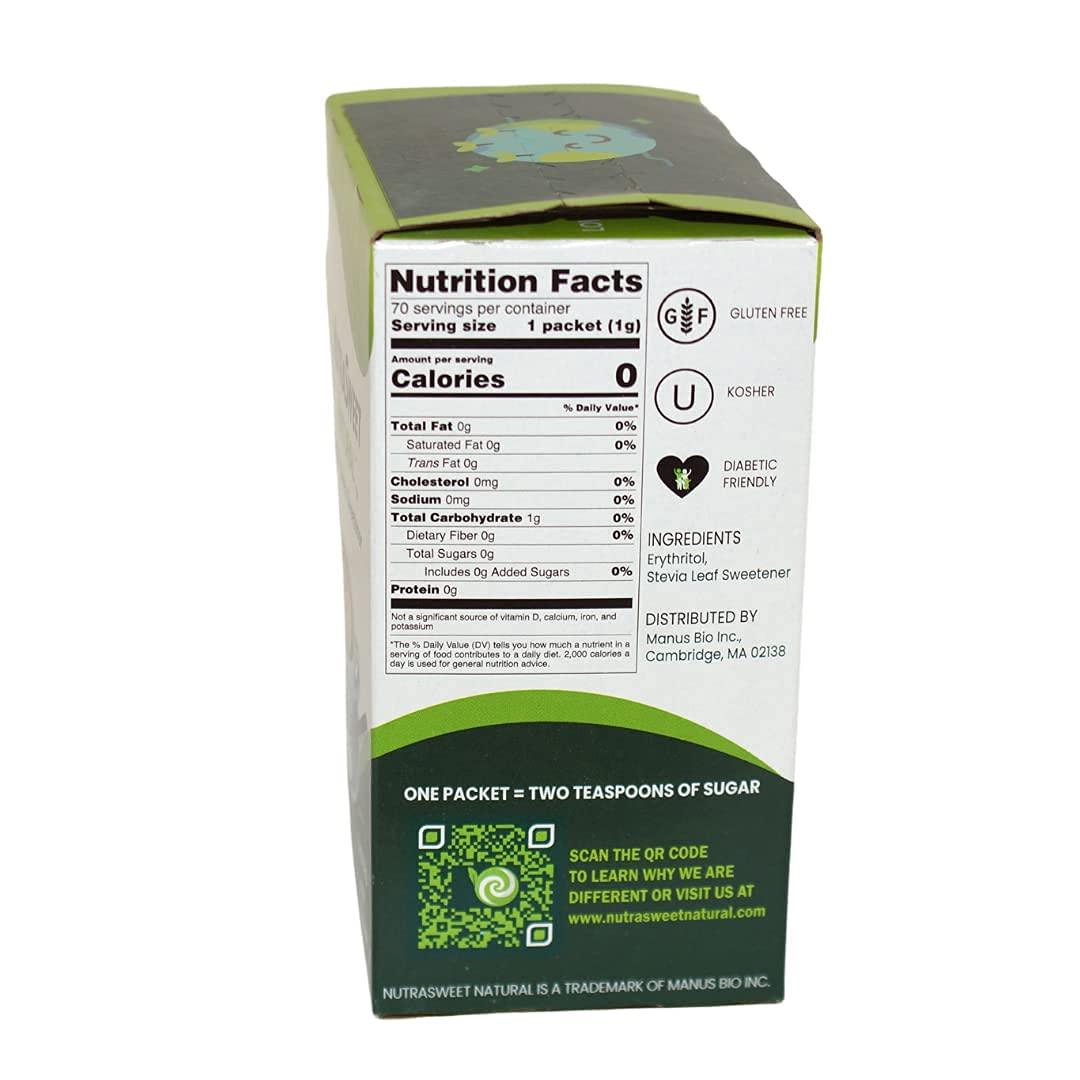 NutraSweet Natural Zero Calorie Stevia Sweetener Natural Sugar