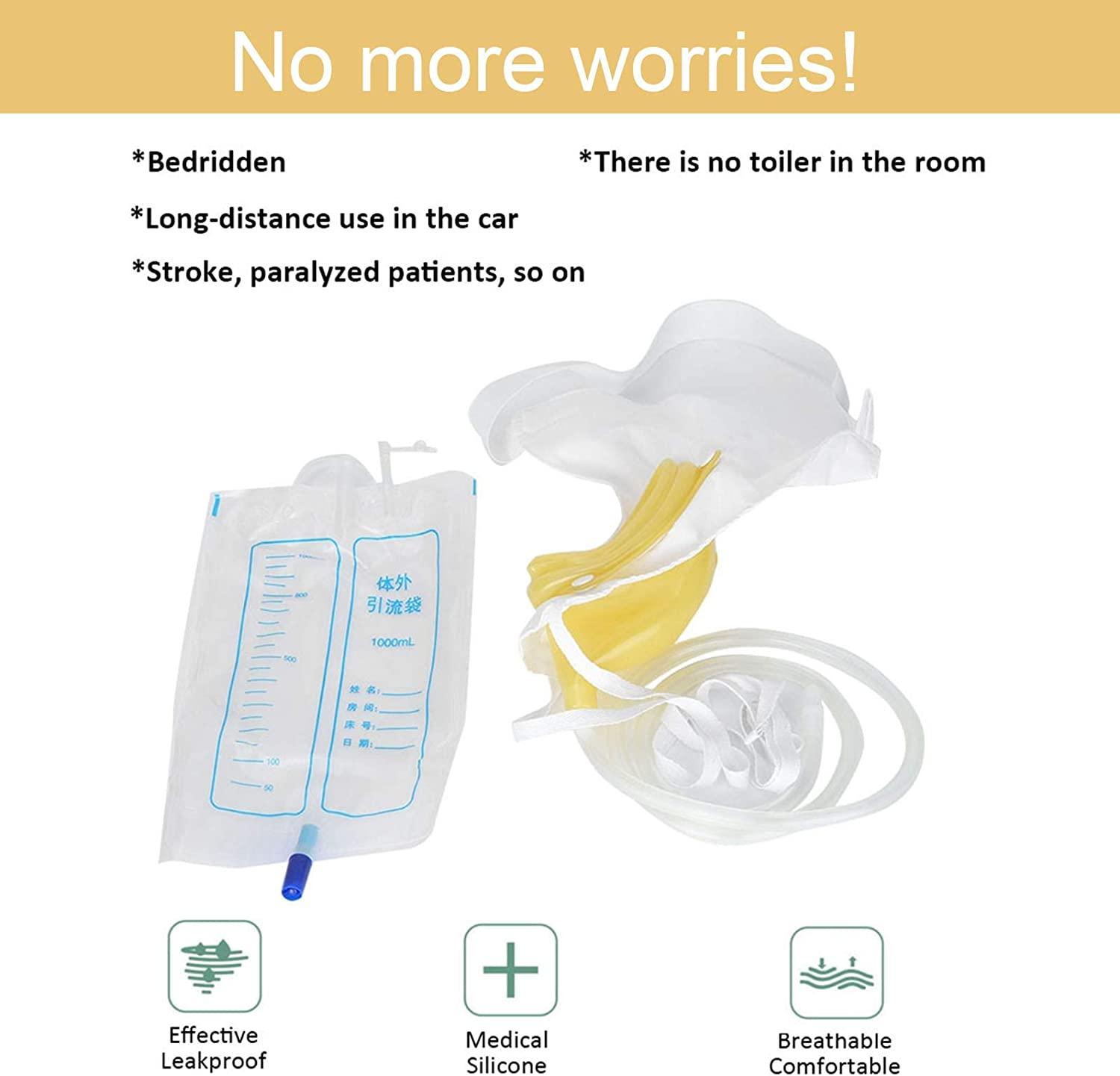 Urine Catheter Bags Silicone Urine Collector Wearable Urinal System Can