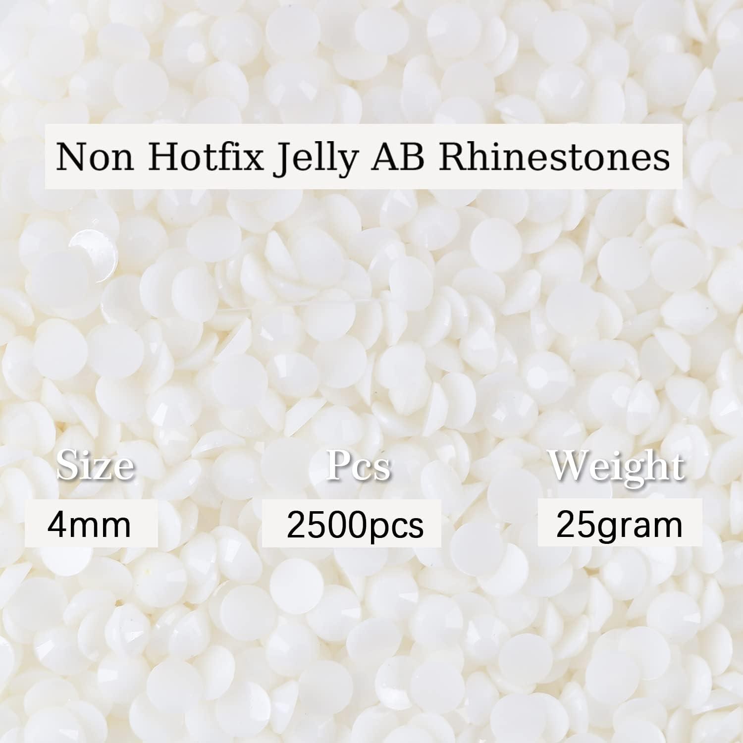 Jelly White AB - Rhinestones Flatback Non Hotflix