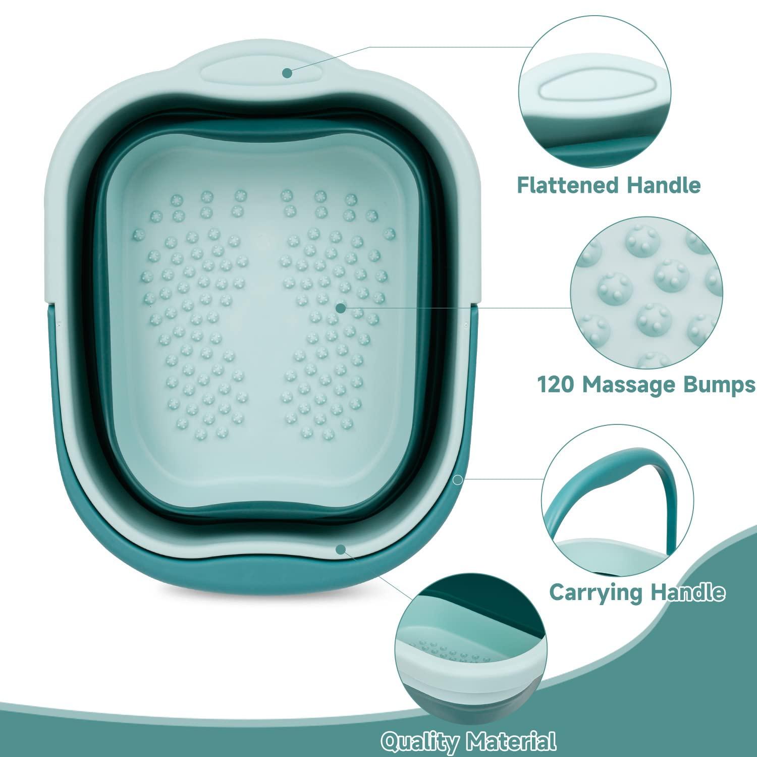 Collapsible Foot Bath 2PCS with Handle Portable Foot Soaking Tub