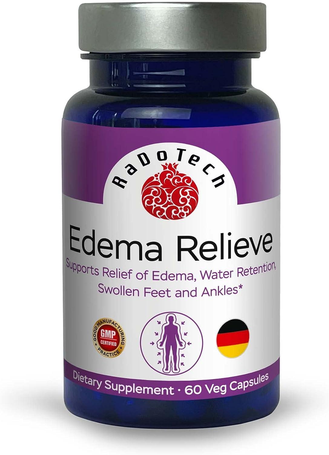 RaDoTech Edema Relief Water Pills Natural Diuretics for Water Retention 60 Veg Capsules