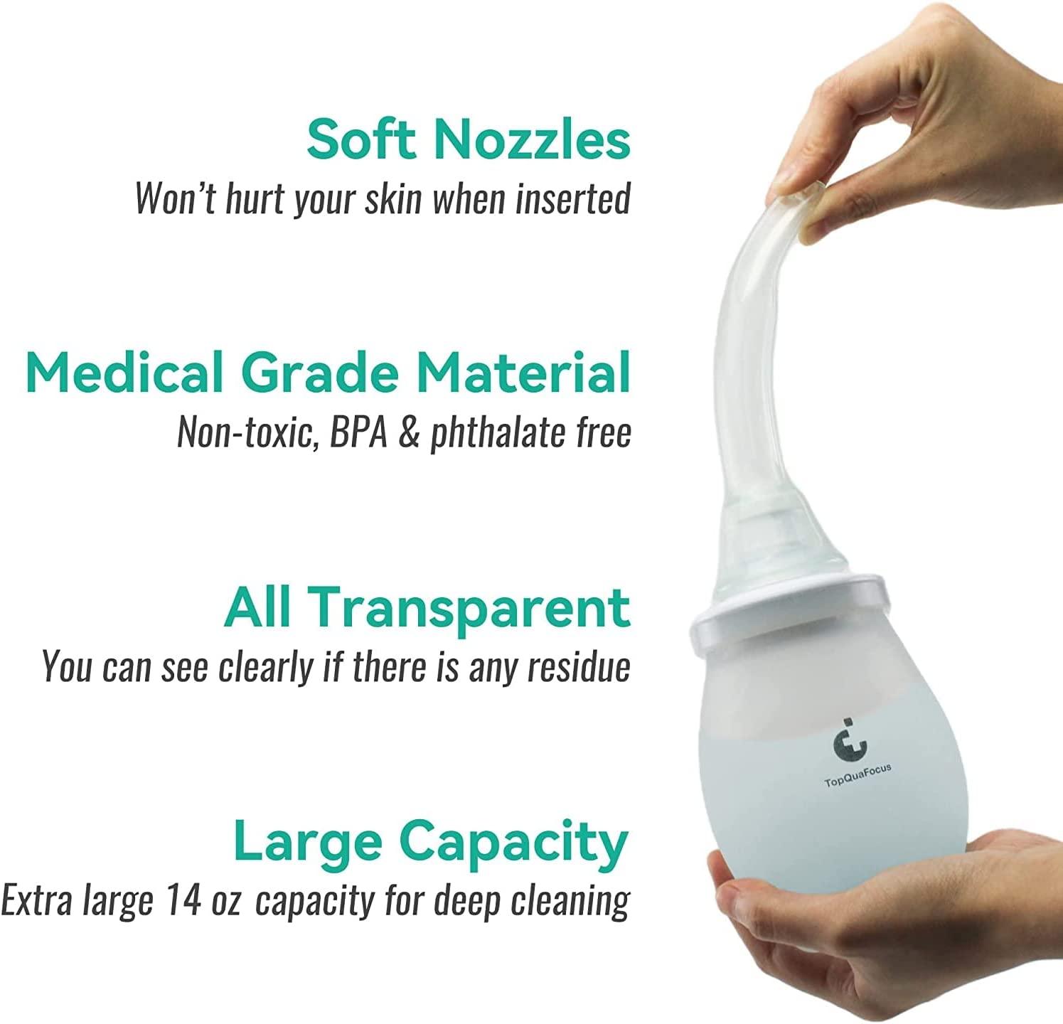 TopQuaFocus Extra Large Enema Bulb Kit AntiBack Valve Breath Air Valve Enemas Anal Douche for