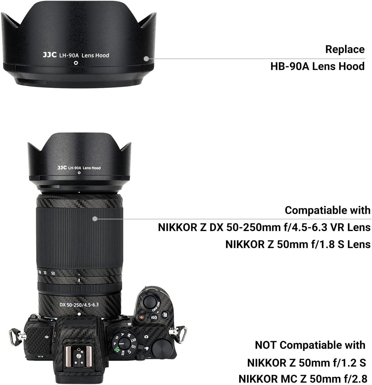Lens Hood for NIKKOR Z DX 50-250mm F4.5-6.3 VR, NIKKOR Z 50mm f