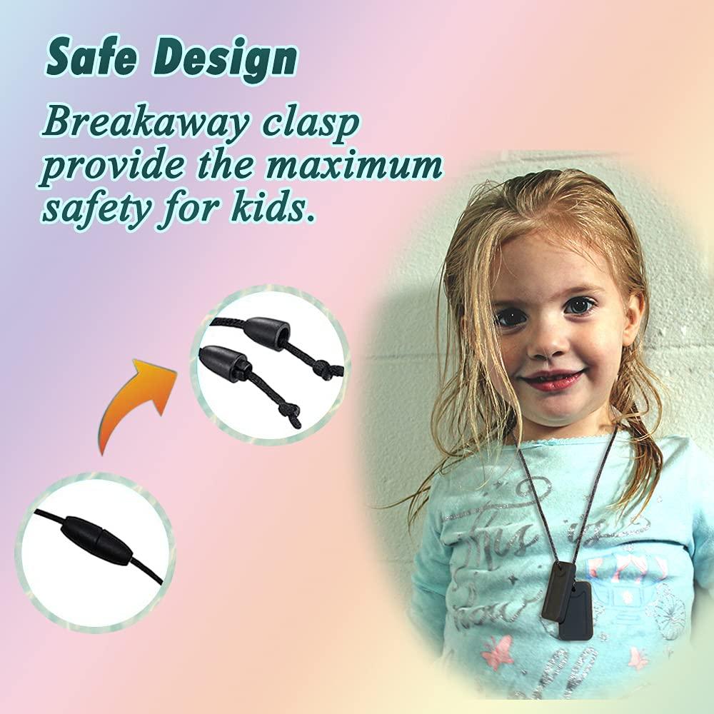 Sensory Chew Necklace for Kids or Adults Silicone Dog Tag Pendant Chewy