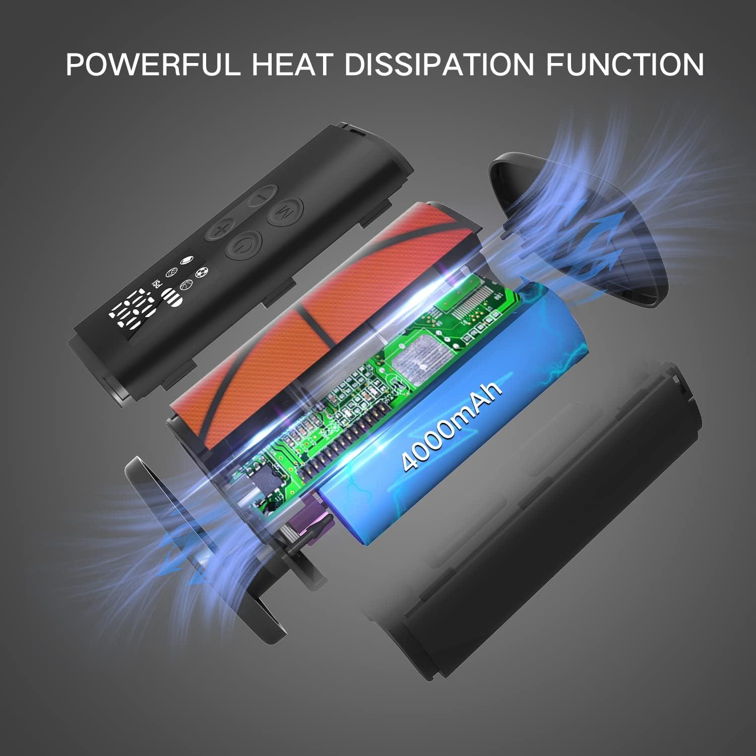 Woowind Ball Pump Electric Basketball Pump with Pressure Gauge LED