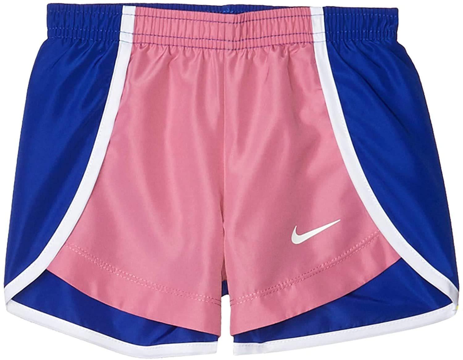 Nike Kids Baby Girl's Dry Tempo Running Shorts (Toddler) Magic  Flamingo(36f095-acg)/Blue 6 Years