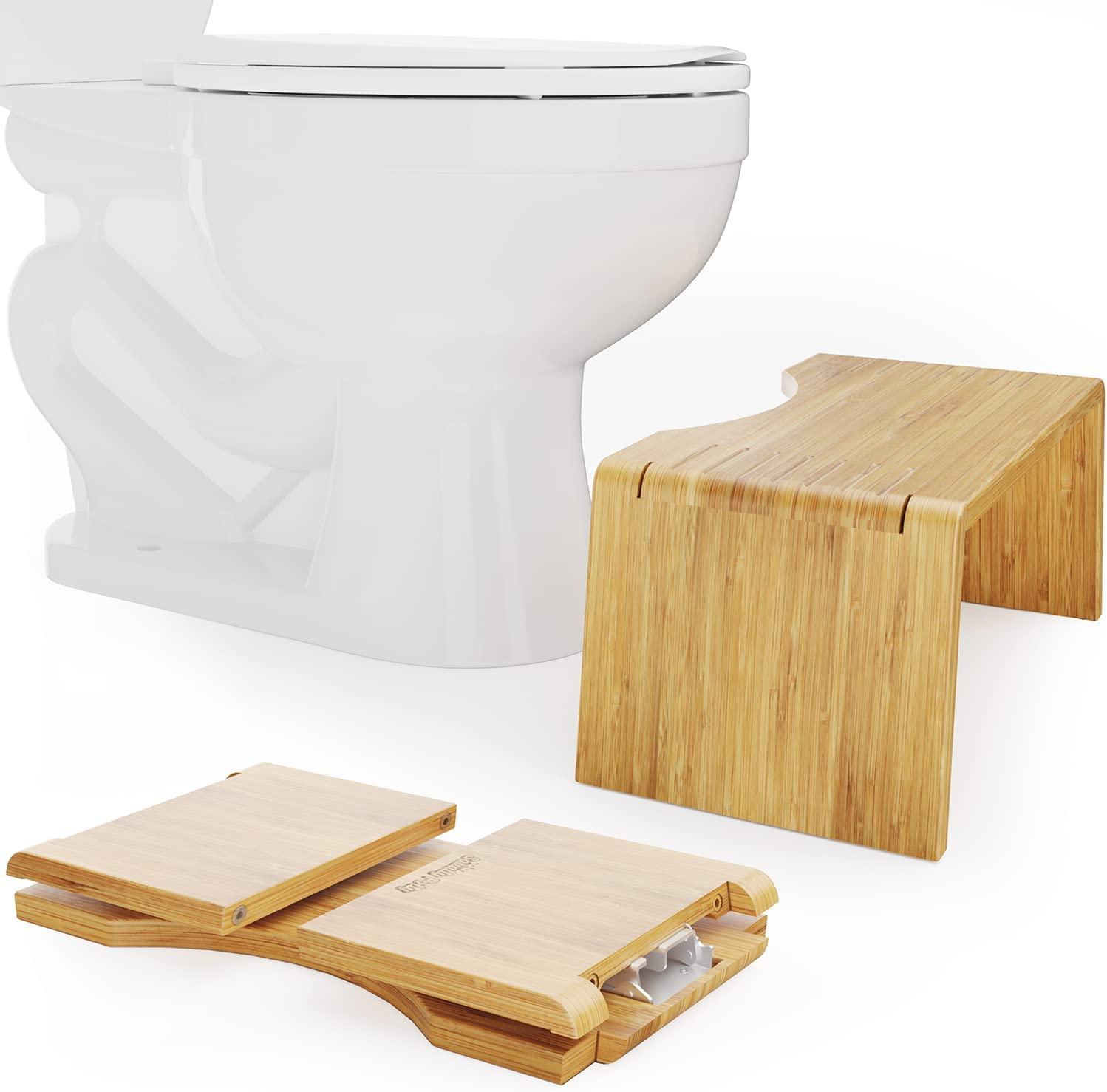 Squatty Potty Oslo Folding Bamboo Toilet Stool