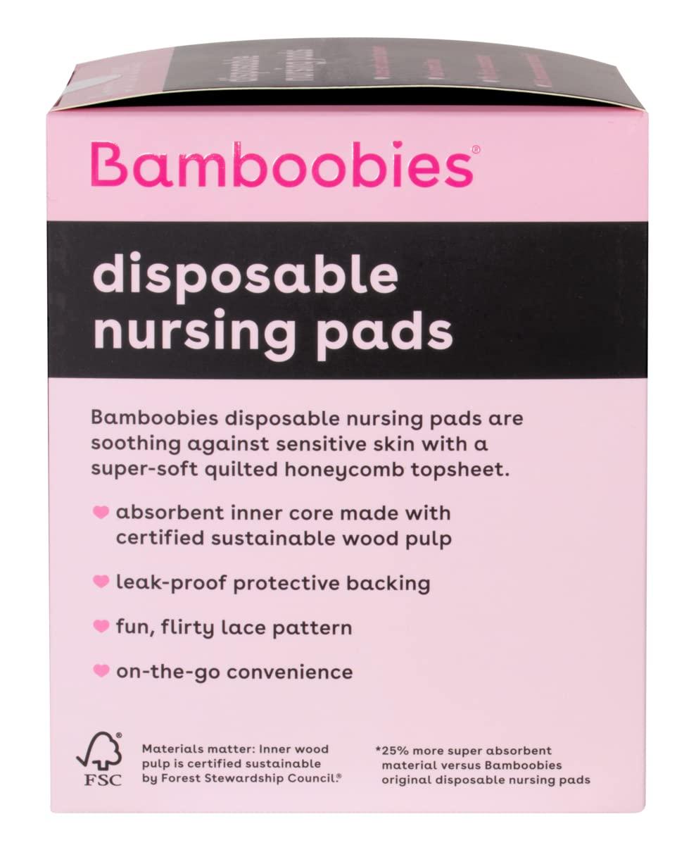 Bamboobies Nursing Pads for Breastfeeding, 60 Count, Disposable Breast Pads  for Sensitive Skin