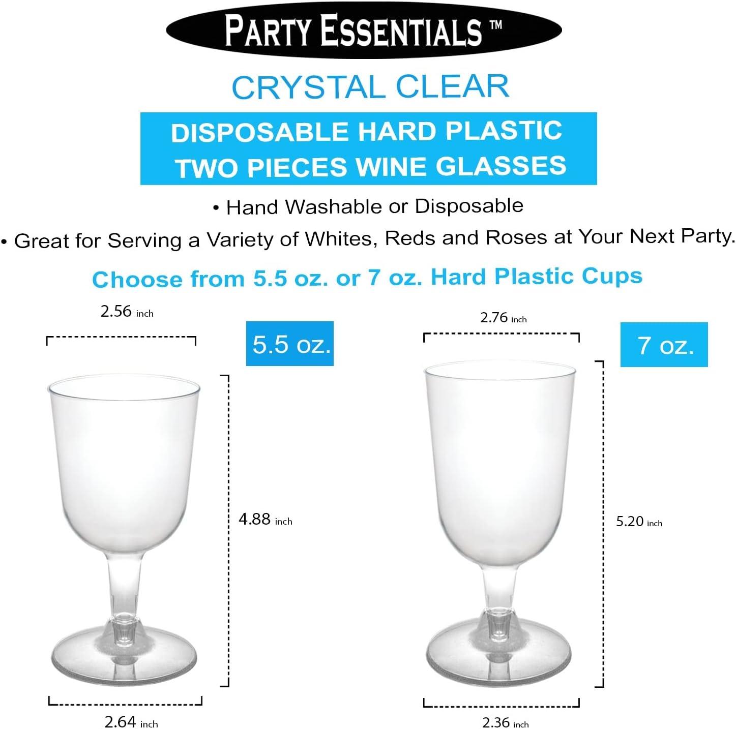 40 PC Disposable Champagne Flutes 4 oz Wine Wedding Party Clear Plastic Glasses