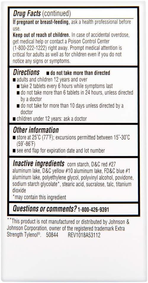 Rite Aid Extra Strength Acetaminophen Easy Tabs Tablets, 500 mg 100