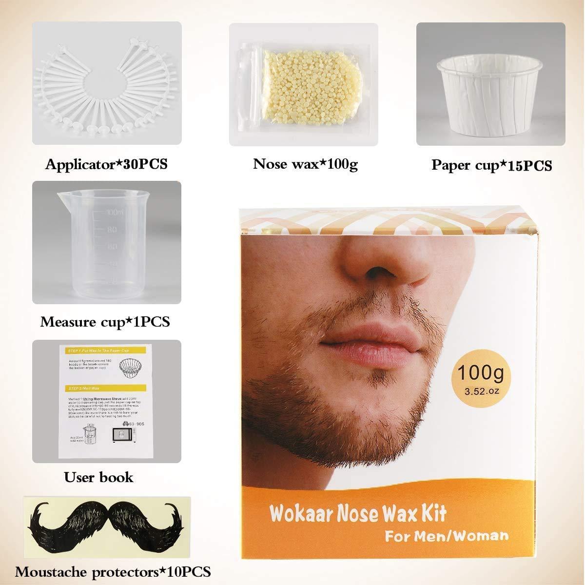 Nose Wax Kit, 100g Wax, 30 Applicators. Nose Ear Hair Instant Removal